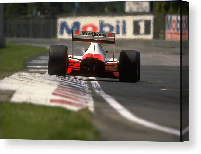 1980-1989 Canvas Print featuring the photograph Ayrton Senna #42 by Pascal Rondeau