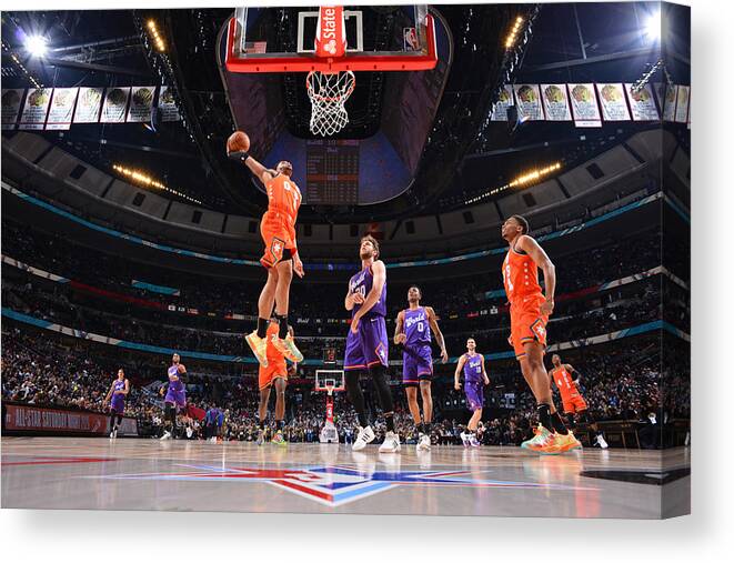 Miles Bridges Canvas Print featuring the photograph 2020 NBA All-Star - Rising Stars Game by Jesse D. Garrabrant