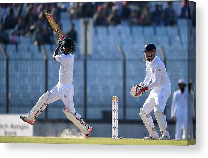 People Canvas Print featuring the photograph Bangladesh v England - First Test: Day Two #5 by Gareth Copley