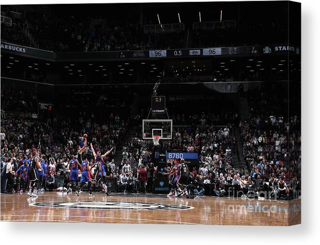 Nba Pro Basketball Canvas Print featuring the photograph Brook Lopez by Nathaniel S. Butler