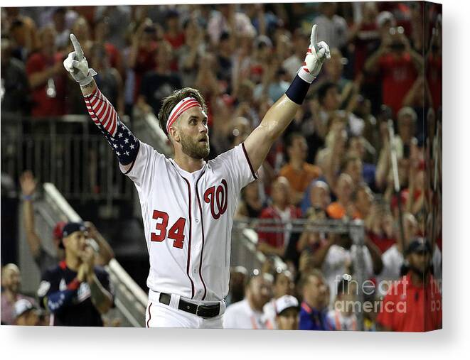 People Canvas Print featuring the photograph Bryce Harper by Patrick Smith