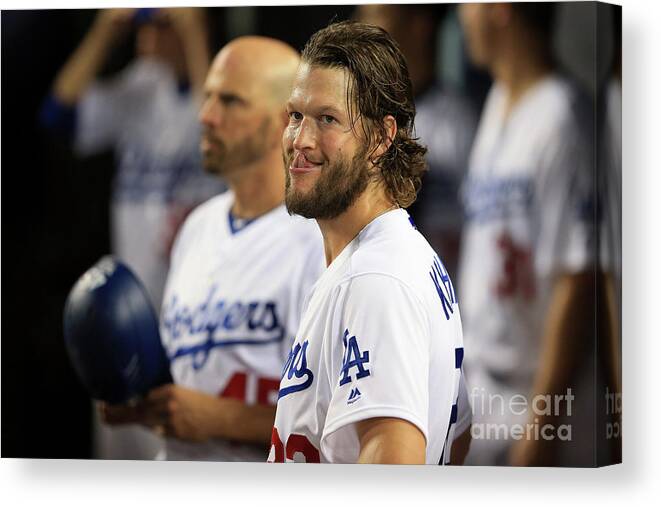 People Canvas Print featuring the photograph Clayton Kershaw by Sean M. Haffey