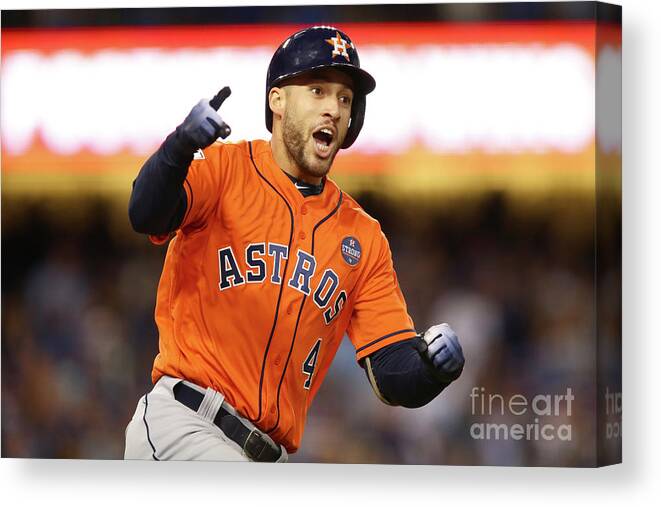 Second Inning Canvas Print featuring the photograph George Springer by Ezra Shaw
