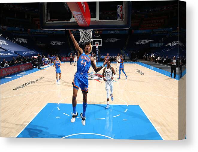 Charlie Brown Jr Canvas Print featuring the photograph Indiana Pacers v Oklahoma City Thunder #5 by Zach Beeker