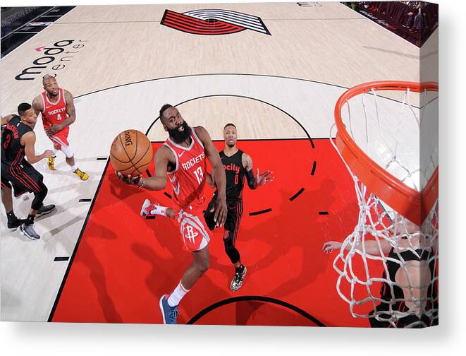 Nba Pro Basketball Canvas Print featuring the photograph James Harden by Sam Forencich