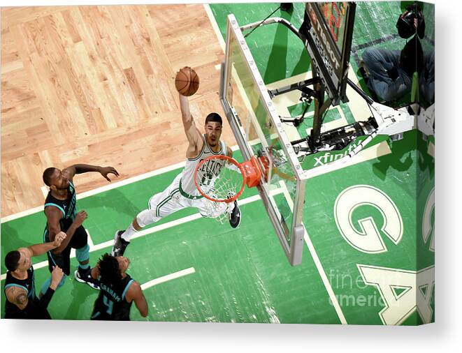 Nba Pro Basketball Canvas Print featuring the photograph Jayson Tatum by Brian Babineau