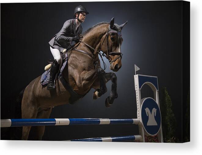 Horse Canvas Print featuring the photograph Show jumping by Simonkr