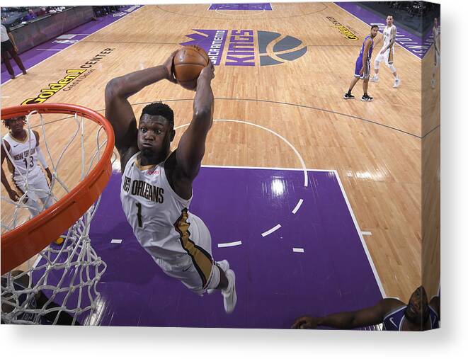 Nba Pro Basketball Canvas Print featuring the photograph Zion Williamson by Rocky Widner