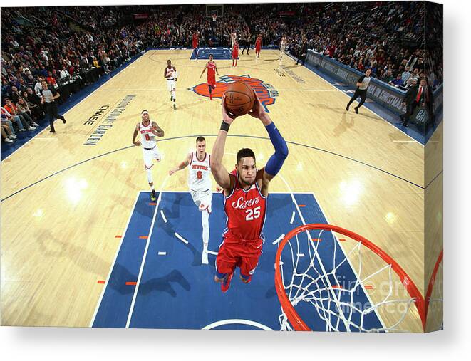 Nba Pro Basketball Canvas Print featuring the photograph Ben Simmons by Nathaniel S. Butler