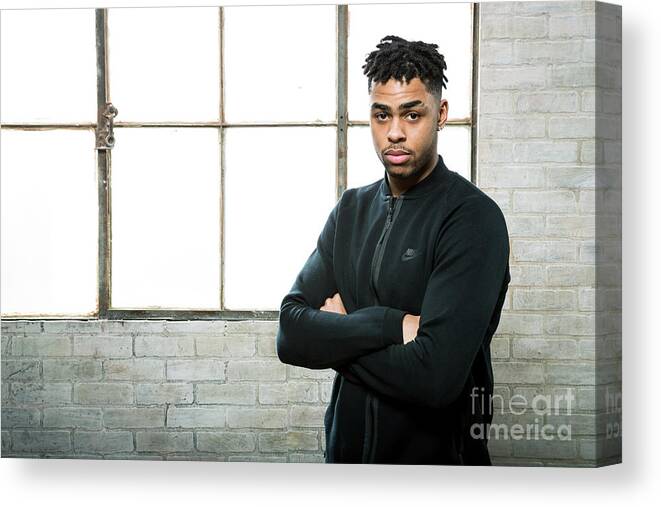 Nba Pro Basketball Canvas Print featuring the photograph D'angelo Russell by Nathaniel S. Butler