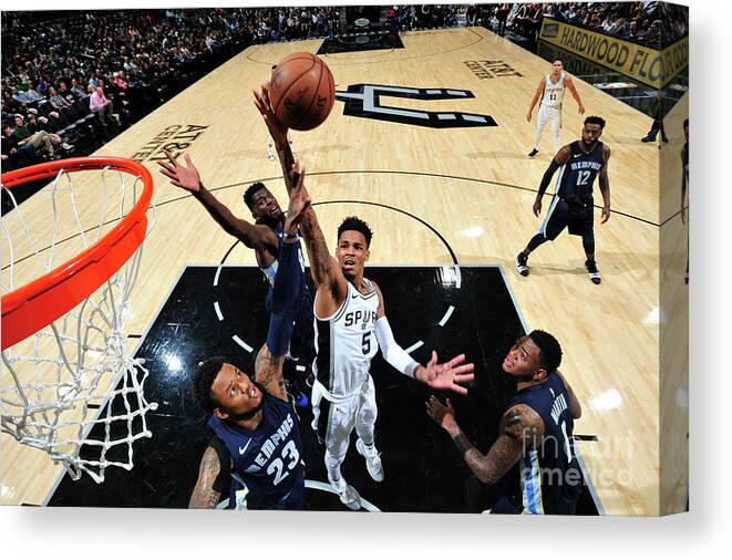 Dejounte Murray Canvas Print featuring the photograph Dejounte Murray by Mark Sobhani