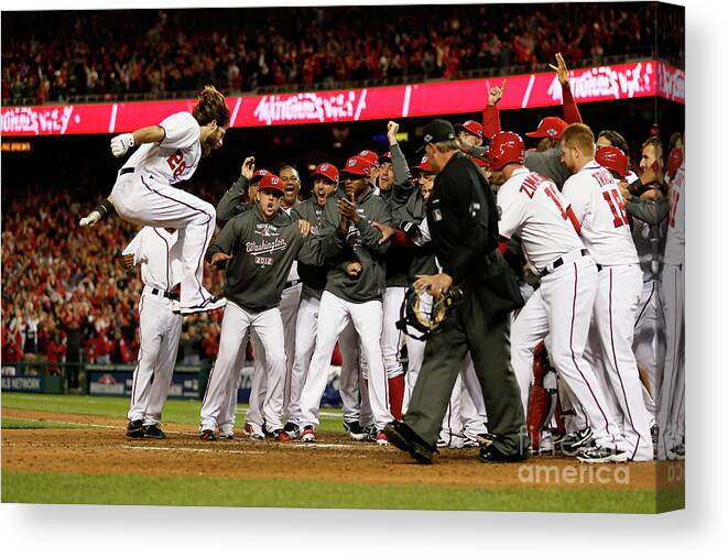 Playoffs Canvas Print featuring the photograph Jayson Werth by Rob Carr