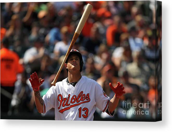 People Canvas Print featuring the photograph Manny Machado by Patrick Smith
