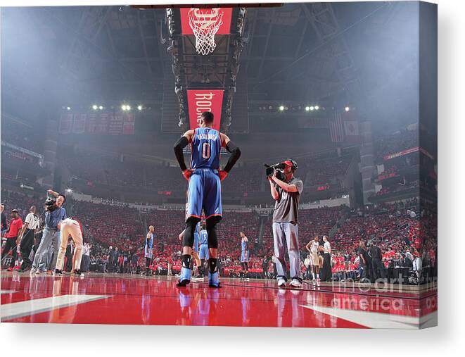 Playoffs Canvas Print featuring the photograph Russell Westbrook by Nathaniel S. Butler