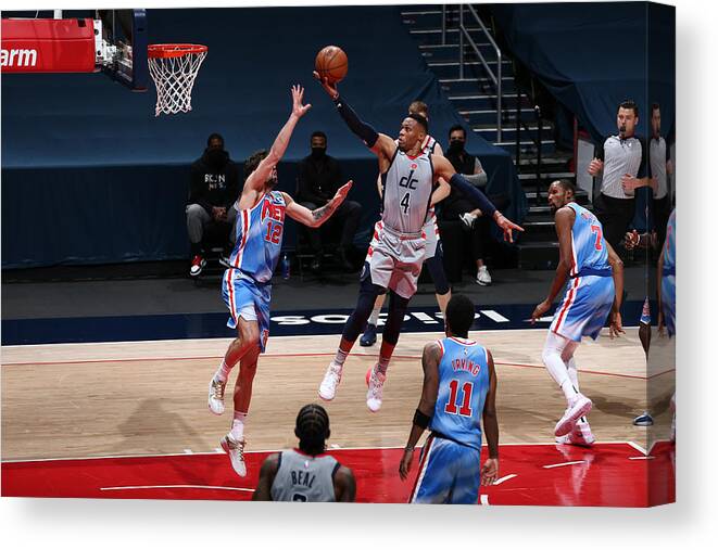 Russell Westbrook Canvas Print featuring the photograph Russell Westbrook #6 by Ned Dishman