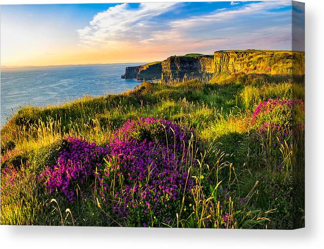 Tranquility Canvas Print featuring the photograph Scenic View Of Cliffs Of Moher, Liscannor, Ireland #6 by Mikroman6