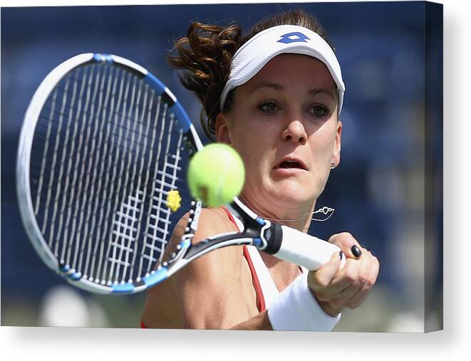 Sport Canvas Print featuring the photograph WTA Dubai Duty Free Tennis Championship - Day Four #6 by Francois Nel