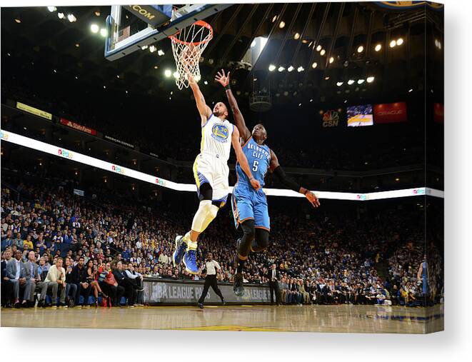 Nba Pro Basketball Canvas Print featuring the photograph Stephen Curry by Noah Graham