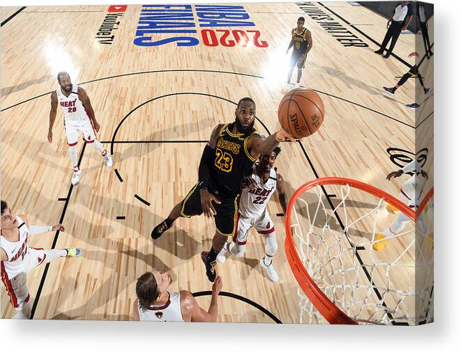 Lebron James Canvas Print featuring the photograph Lebron James #69 by Andrew D. Bernstein