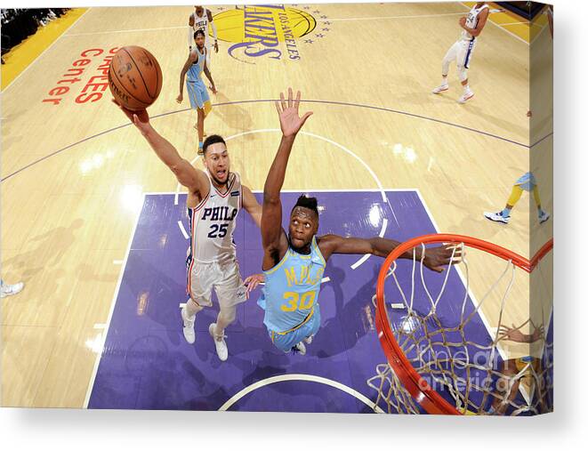 Nba Pro Basketball Canvas Print featuring the photograph Ben Simmons by Andrew D. Bernstein