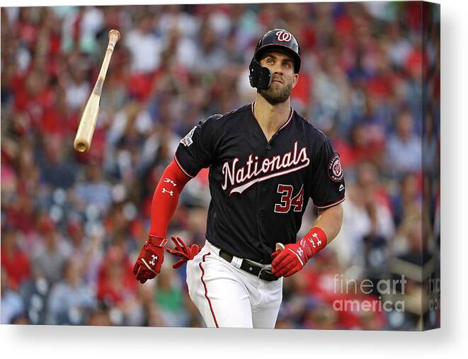 Second Inning Canvas Print featuring the photograph Bryce Harper #7 by Patrick Smith