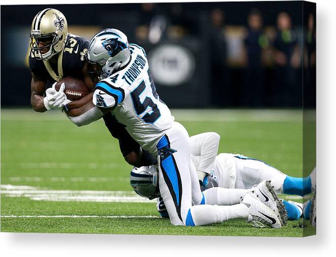 Michael Thomas Canvas Print featuring the photograph Carolina Panthers v New Orleans Saints #7 by Sean Gardner