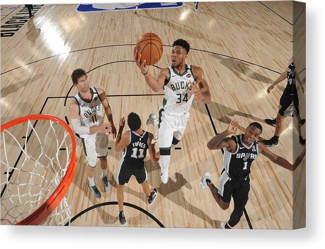 Nba Pro Basketball Canvas Print featuring the photograph Giannis Antetokounmpo by Jesse D. Garrabrant