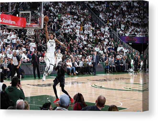 Playoffs Canvas Print featuring the photograph Giannis Antetokounmpo by Nathaniel S. Butler