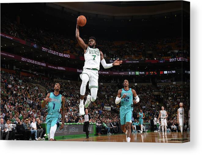 Nba Pro Basketball Canvas Print featuring the photograph Jaylen Brown by Brian Babineau