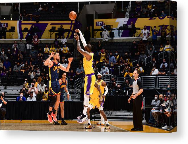 Nba Pro Basketball Canvas Print featuring the photograph Lebron James by Adam Pantozzi