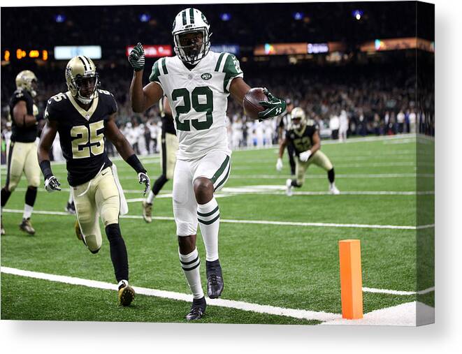 People Canvas Print featuring the photograph New York Jets v New Orleans Saints #7 by Chris Graythen