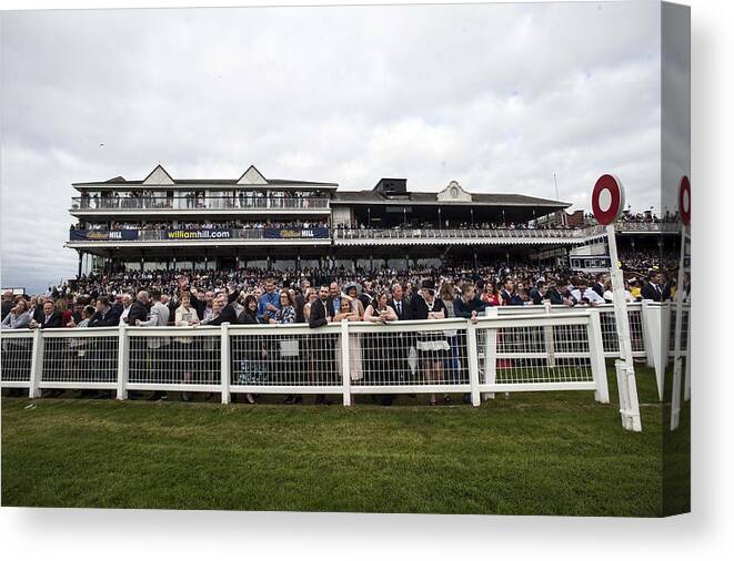 Crowd Of People Canvas Print featuring the photograph Ayr Races #8 by Christian Cooksey