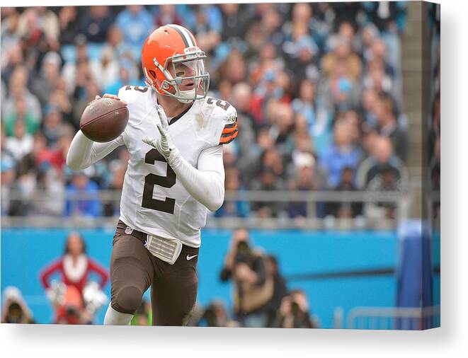 Carolina Panthers Canvas Print featuring the photograph Cleveland Browns v Carolina Panthers by Grant Halverson