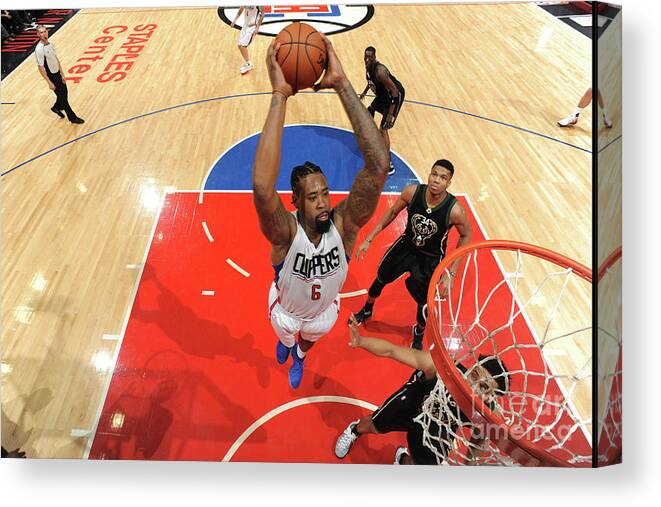 Nba Pro Basketball Canvas Print featuring the photograph Deandre Jordan by Andrew D. Bernstein