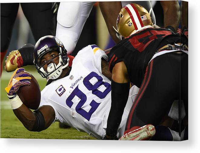 Levi's Canvas Print featuring the photograph Minnesota Vikings v San Francisco 49ers #8 by Thearon W. Henderson