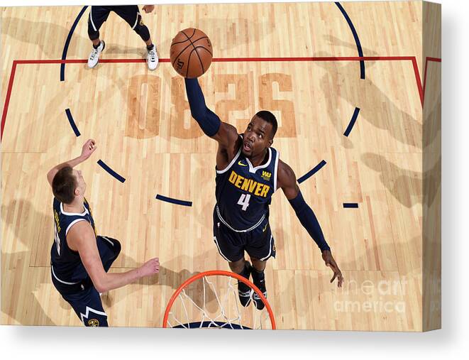 Nba Pro Basketball Canvas Print featuring the photograph Paul Millsap by Garrett Ellwood