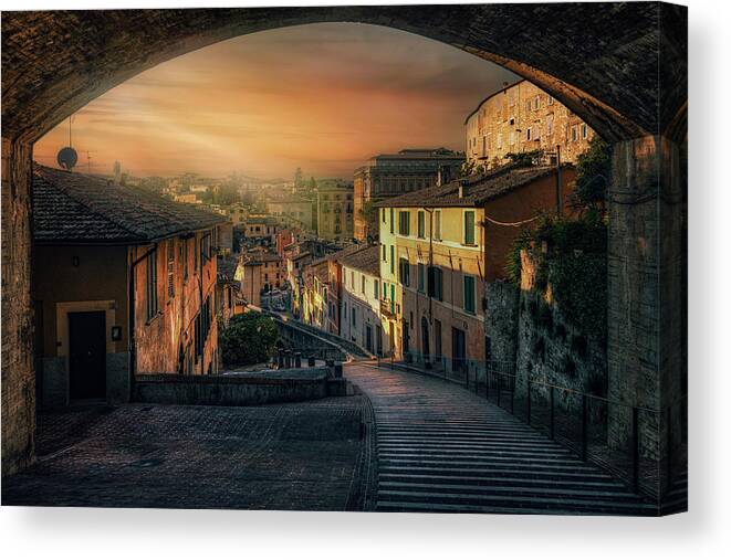 City Canvas Print featuring the photograph PERUGIA, 1st Place Winner Competition by Joana Kruse