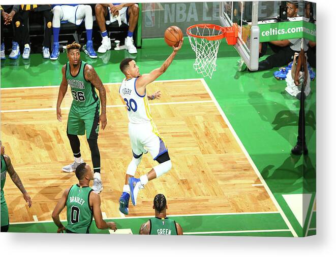 Nba Pro Basketball Canvas Print featuring the photograph Stephen Curry by Nathaniel S. Butler