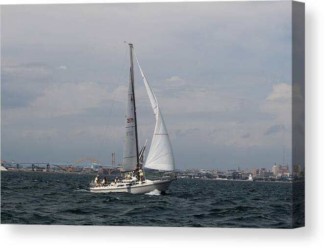  Canvas Print featuring the photograph The race #83 by Jean Wolfrum