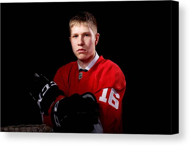 People Canvas Print featuring the photograph 2016 NHL Draft - Portraits #9 by Jeffrey T. Barnes