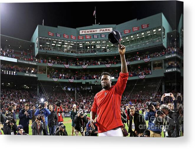 Three Quarter Length Canvas Print featuring the photograph David Ortiz by Maddie Meyer