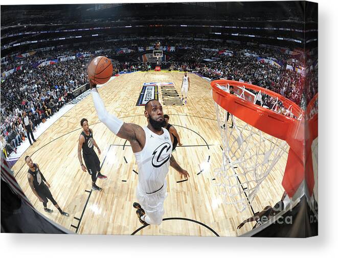 Nba Pro Basketball Canvas Print featuring the photograph Lebron James by Andrew D. Bernstein