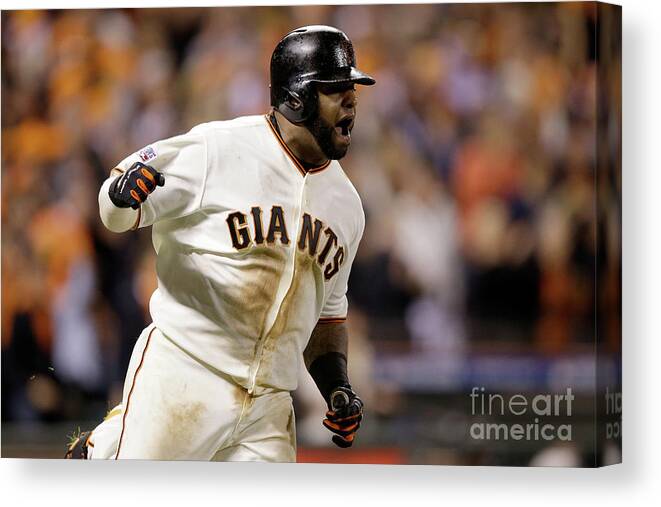 Playoffs Canvas Print featuring the photograph Pablo Sandoval #9 by Ezra Shaw