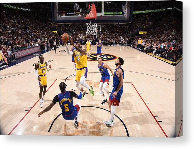 Playoffs Canvas Print featuring the photograph Lebron James #91 by Andrew D. Bernstein