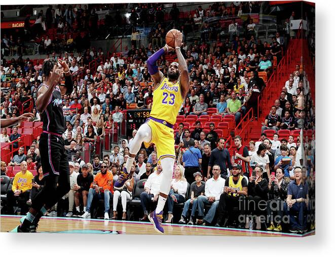 Lebron James Canvas Print featuring the photograph Lebron James #96 by Nathaniel S. Butler