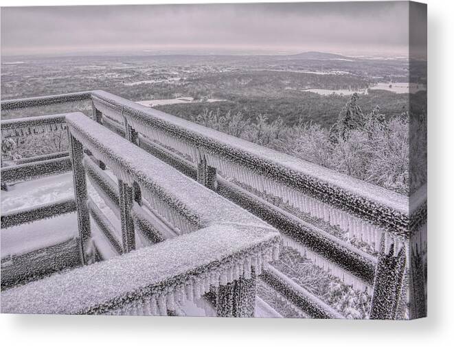 Winter Canvas Print featuring the photograph A Frozen View by Dale Kauzlaric