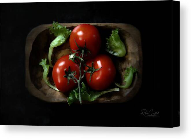 Tomato Canvas Print featuring the photograph A Love Triangle by Rene Crystal