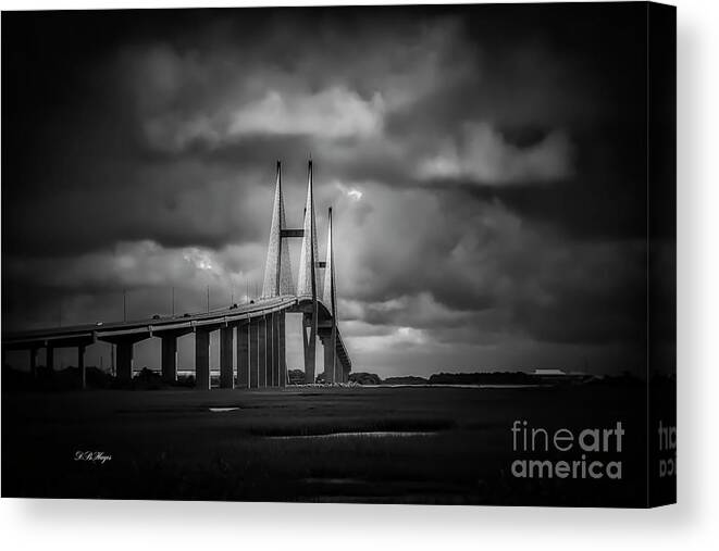 Bridge Canvas Print featuring the photograph A Moody Bridge by DB Hayes