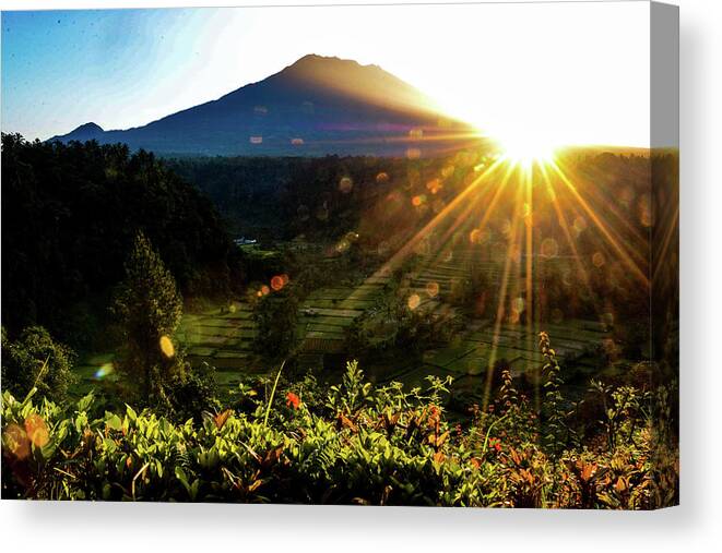 Volcano Canvas Print featuring the photograph This Side Of Paradise - Mount Agung. Bali, Indonesia by Earth And Spirit