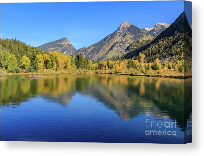 Colorado Canvas Print featuring the photograph A small, roadside lake in Marble, Colorado, USA by Richard Smith